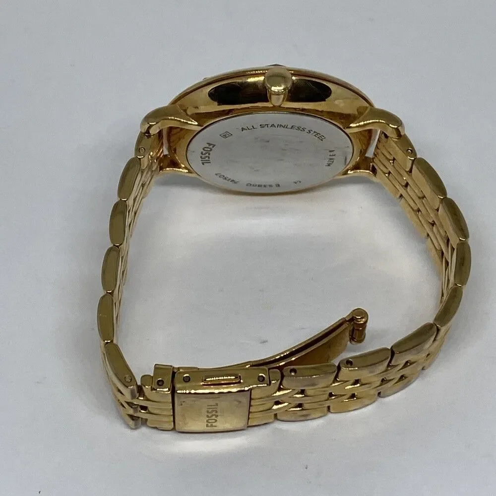 Fossil ES3860 Womens Gold Stainless Steel Analog Dial Quartz Genuine Watch EY619